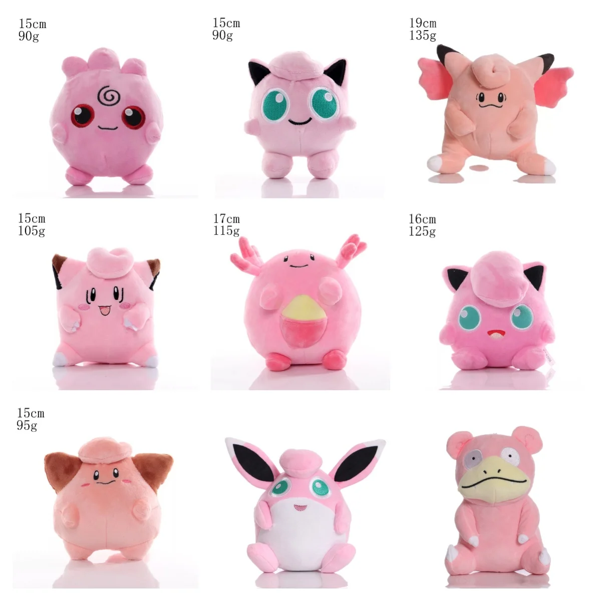 

Kawaii Pokemon Pikachu Plush Jigglypuff Clefairy Wigglytuff Cleffa Circular Peluche Toys Hobbies Room Decor Exquisite Gifts