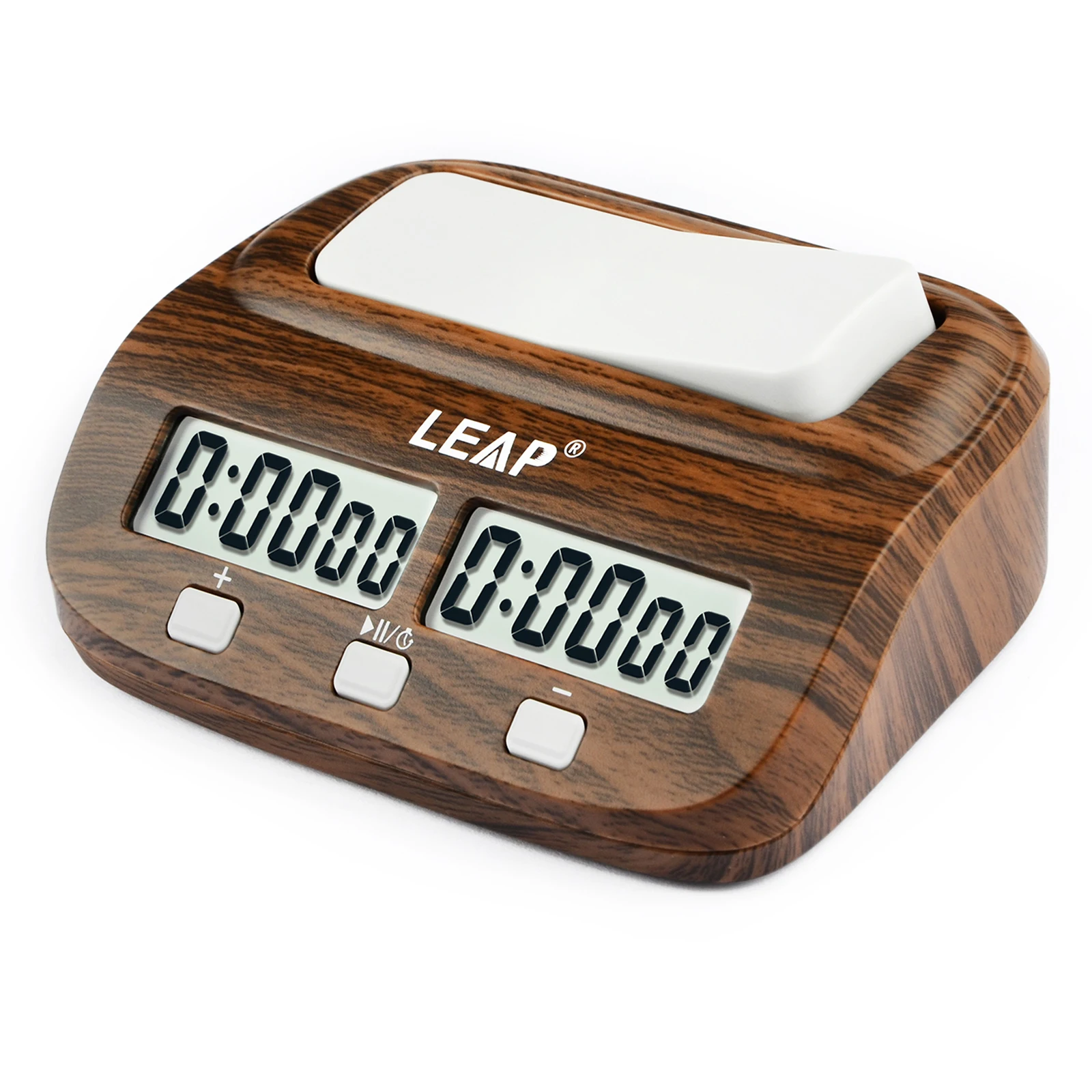 LEAP Chess Clock Digital Chess Timer with Delay and Bonus Professional for Board Games Timer Wood Grain Color