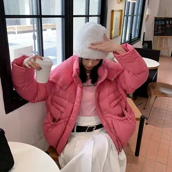 Women's Puffer Coats Winter New Down Jackets Stand-up Collar Thick Warm Outerwears Korean Trend High Street Short Coats Down