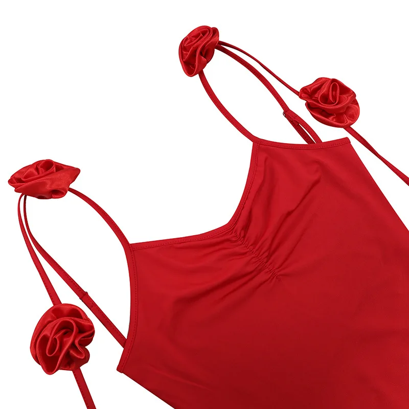 فستان نسائي أنيق بدون أكتاف مثير للاستعباد بدون ظهر ثلاثي الأبعاد وردي سادة طويل ذيل السمكة فستان زفاف ضيف فساتين سهرة طويلة