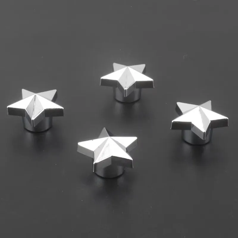 4Pcs Star Style Copper Core Car Tire Valve Caps Dust Covers Universal Pentagram Shaped Car Styling for Universal Cars Motorcycle