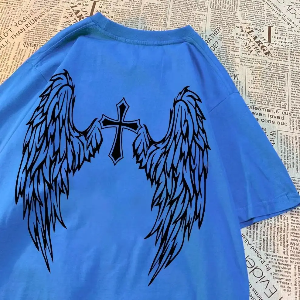 تي شيرت رجالي ونسائي بأنماط مطبوعة، ملابس قطنية، تي شيرت كاجوال بأكمام قصيرة ورقبة دائرية، تي شيرت كبير الحجم #2