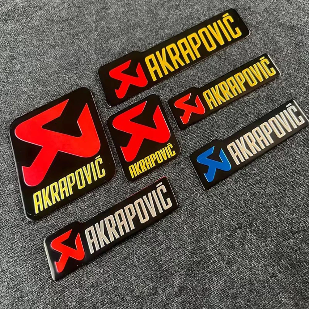 Motorcycle Exhaust Pipe Stickers Modification Akrapovic Exhaust Pipe Stickers Metal Aluminum Label Decals Racing Decoration