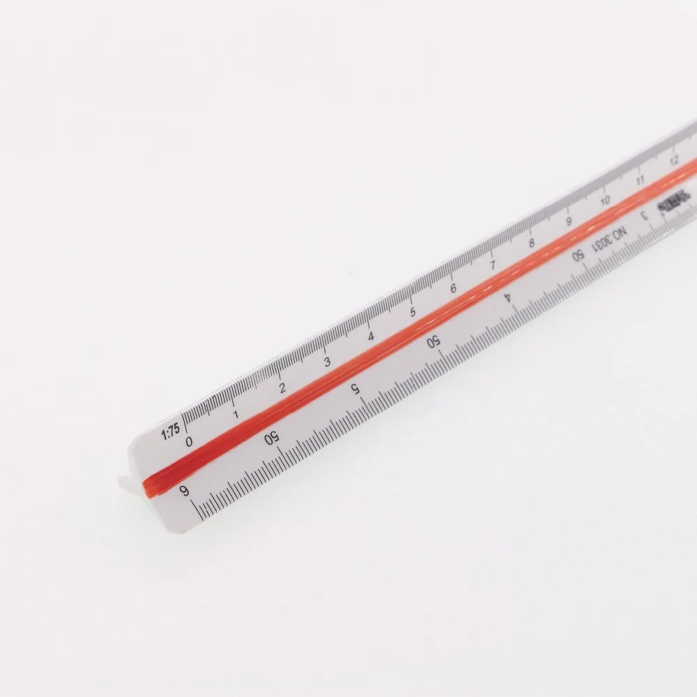 30cm Architect's Scale Ruler Three-sided Plastic Ruler Used By Architects Small Scales #3031