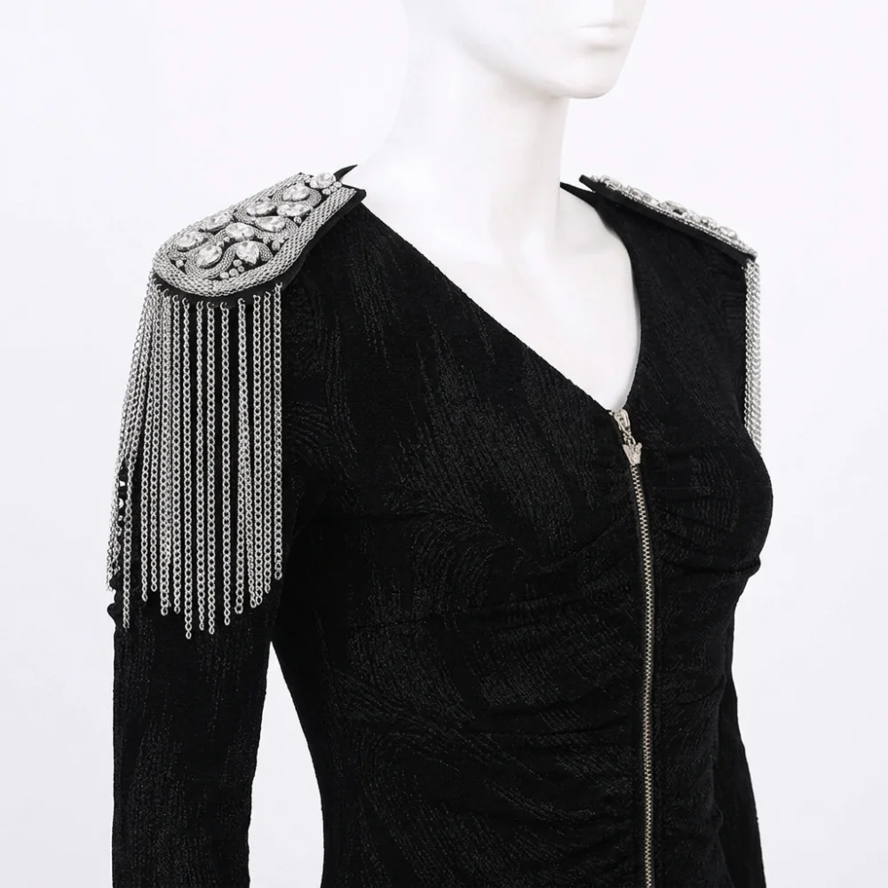 Retro Epaulet Tassel Chain Shoulder Board Brooch Alloy Fringe Shoulder Mark Cool Badge Star Shoulder Flash Cosplay