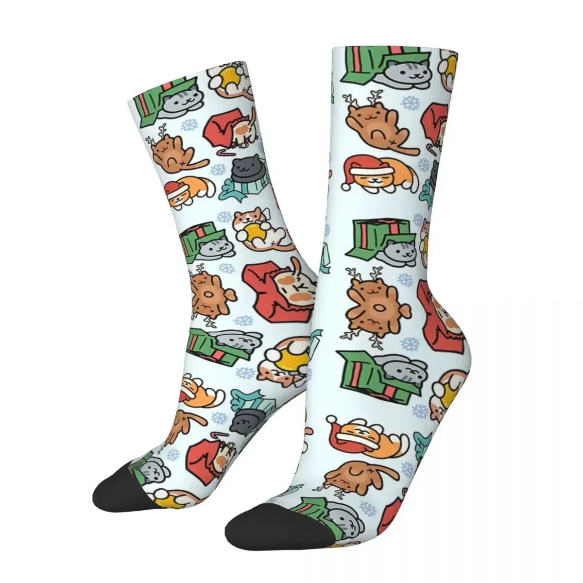 Neko Portals Neko Atsume Cats Socks Harajuku Super Soft Stockings All Season Long Socks Accessories for Unisex Birthday Present