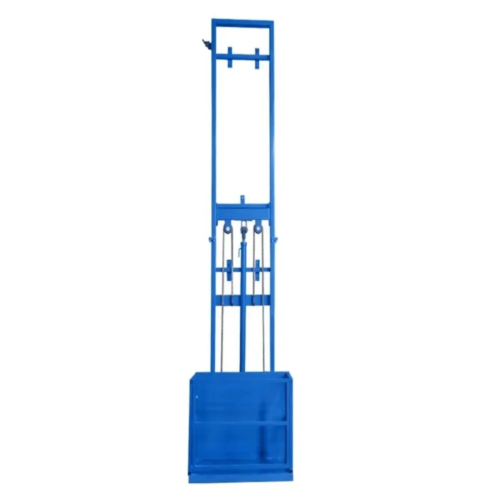 

Electro-hydraulic small lifting cargo elevator simple warehouse workshop household lifting platform guide rail type