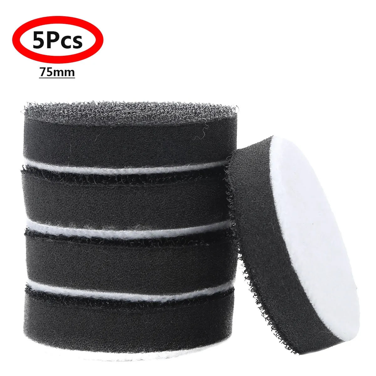 5pcs 50mm 75mm Soft Sponge Interface Pad Loop Hook Sanding Pads Backing Plate For Sander Polishing Grinding Sanding Disc 