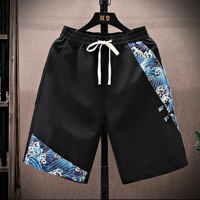 

Casual Spor Men's orts Summer Outdoor Wear Five-Quarter Length Trendy Print Youthful Pants Straight Leg Fit Polyester Fiber