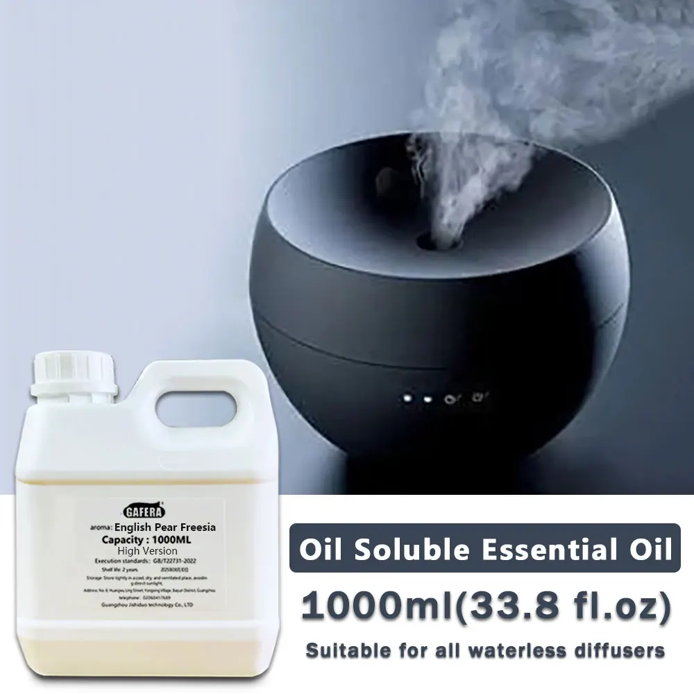 

GAFERA 1000ml (33.8 fl.oz) English Pear Freesia Essential Oils - For Two Fluid Aroma Diffuser & Waterless Aromatherapy Machines