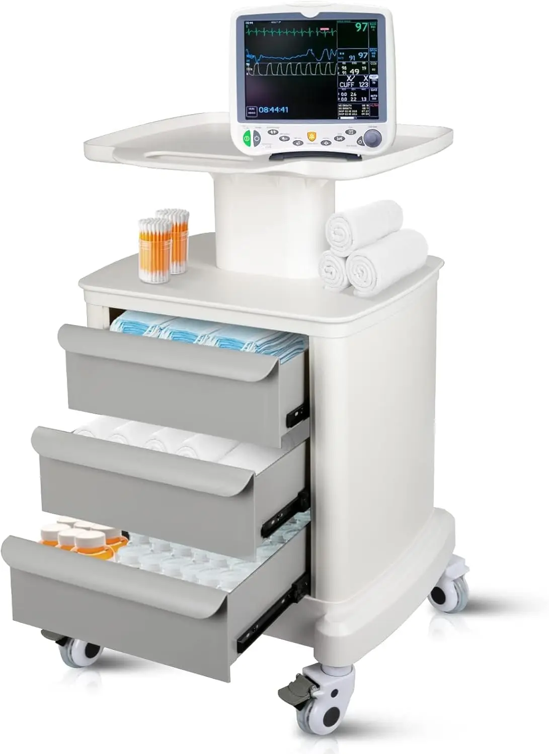 Medical Cart With Drawers On Wheels Mobile Ultrasound Cart Dental Rolling Carts Beauty Storage Cart Trolley Cart With Caster