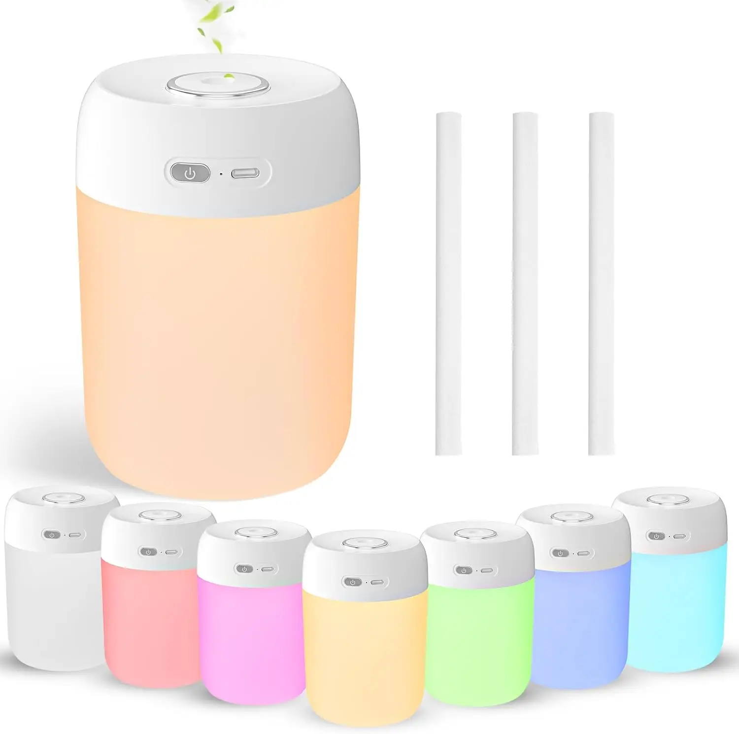 مرطب صغير محمول 650 مل مع ضوء LED، رذاذ USB بارد للمكتب وغرفة النوم والسفر #1