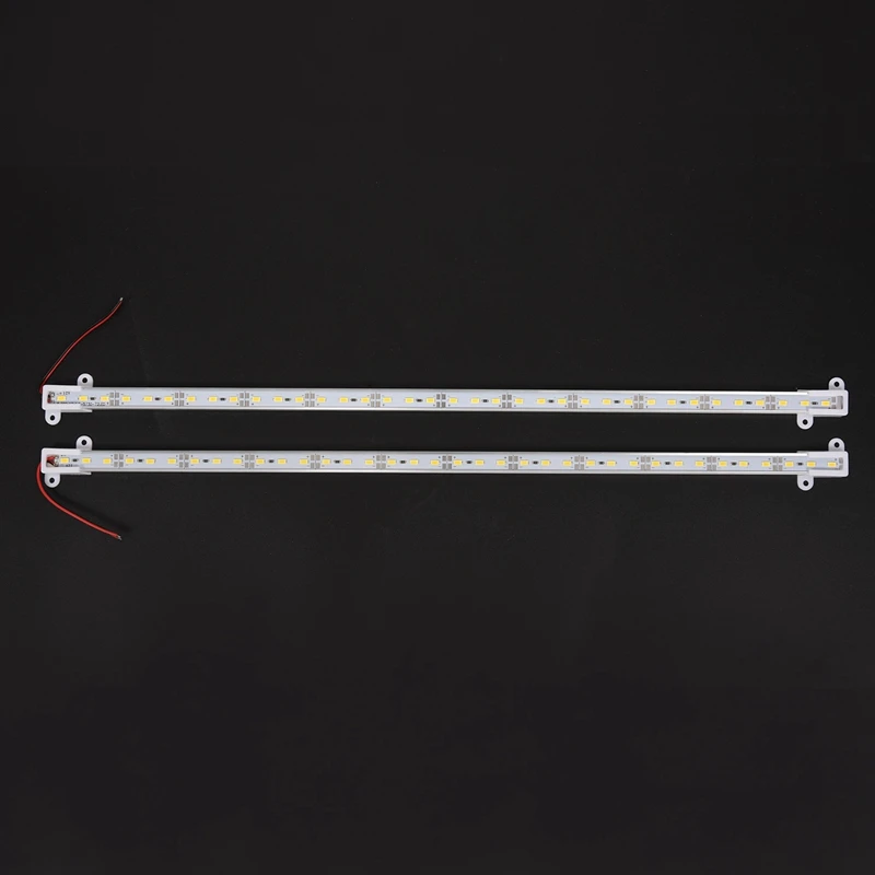 4X 50CM 12V 36 LED 5630 SMD Hard Strip Light Aluminum Shell With End Cap Warm White