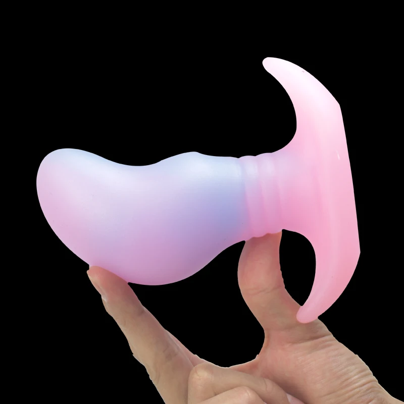 Glow in The Dark Colorful Silicone Buttocks Butt Plug Soft Women\'s Gay Men Prostate Massager