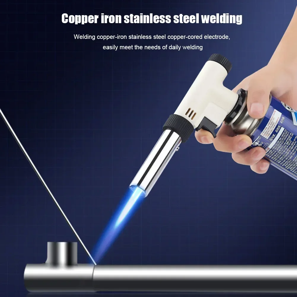Flame Gun Welding Gas Torch Butane Burner Portable Outdoor BBQ Lighter Flamethrower Welding Equipment Kitchen Electron Ignition