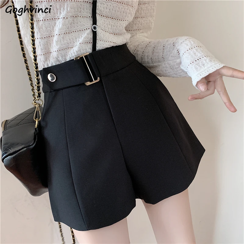 

Shorts Women Loose Vintage Casual Solid Simple Young Female Popular Streetwear Chic High Waist Korean Style Шорты Женский Ins