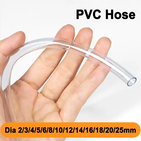 Mangueiras de PVC 2 4 6 8 10 12 14 16 18 20 25mm Tubo Plástico Transparente para Aquário, Irrigação de Jardim, Drenagem e Tubulação para Bomba de Condicionamento