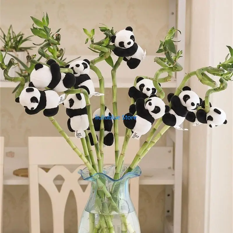Mini Panda Clip Toy Pequeño Panda Panda Pense Animal peluche Pequeño para adornos adornos plantas en macetas 62cf