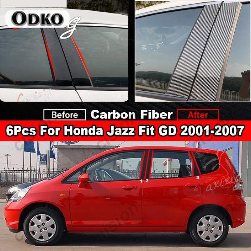 حافة عمود نافذة السيارة ، عمود الباب B C D BC ، ملصق الكمبيوتر ذو تأثير المرآة ، مناسب لهوندا جاز ، GD ، GE ، GK ، GS ، GR