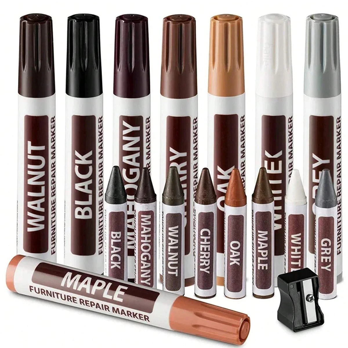 6-21Pcs Möbel Ausbesserung Kit Marker Marker Buntstifte Füllstoff Sticks Farbe Stift Holz Beschädigt Kratzer Reparatur Stifte