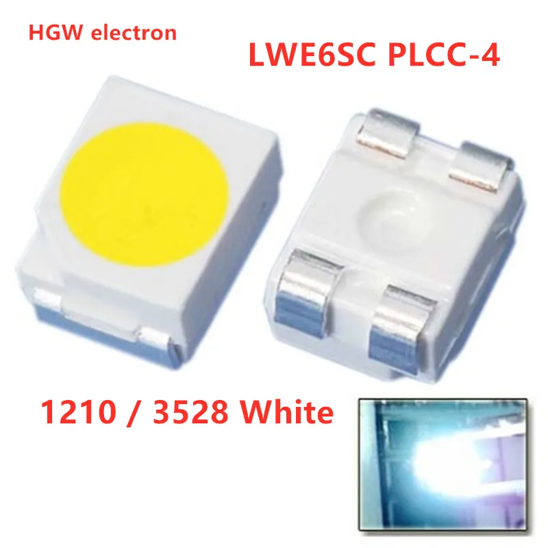 20PCS LW E6SC LWE6SC PLCC-4 Common Anode 3528 4P WHITE SMD LED for Cluster, Auto instrument tray table 1210 Button Backlighting