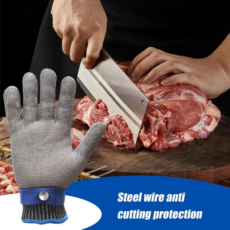 Safety Gloves Cut Resistant Household Finger Protector Wire Metal Gloves Multipurpose Breathable Fish Oyster Shucking Tool With