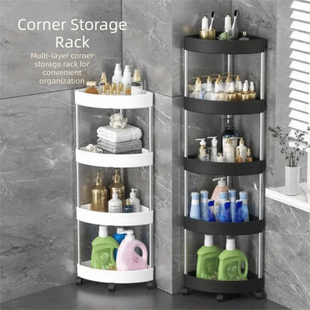 Rolling 5-Tier Storage Cart With Swivel Wheels Multifunctional Organizer Shelf For Bathroom Kitchen Household Sundries Snacks