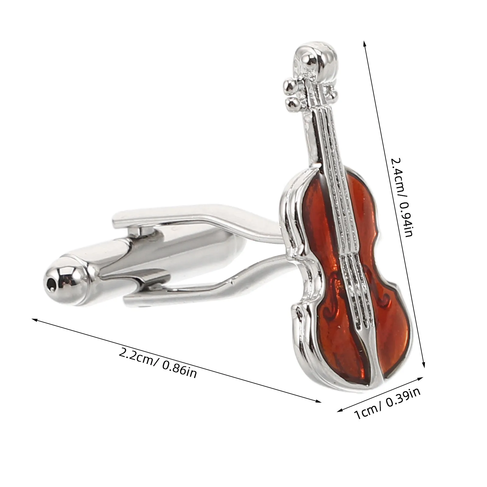 2Pcs Violin Cufflinks for Men French Cufflinks Business Wedding Prom Shirt Cuff Buttons Mens Jewelry Accessories
