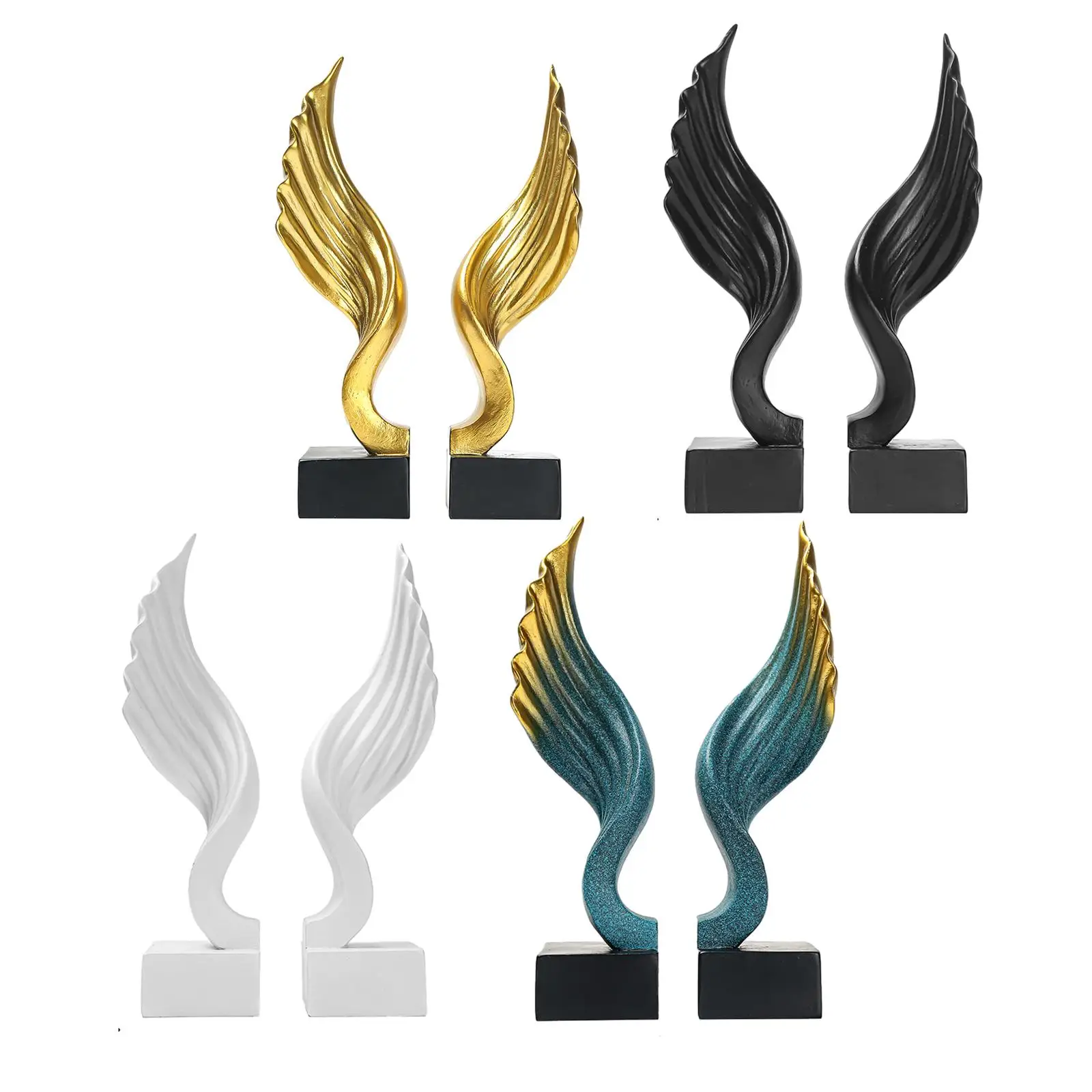 

Angel Wing Book Stand Bookends Statue Decoration Functional Book Holders Resin Ornament for Library Desktop Decor Accessories