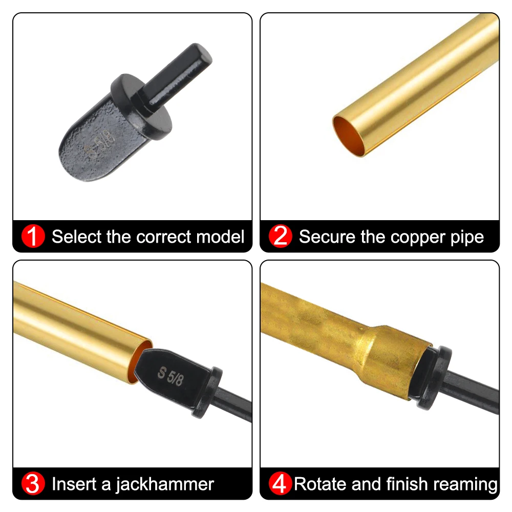 Air Conditioner Repair 6PCS Handle Metal Copper Pipe Takeover Tool Electric Drill Bit Flaring Tool Tube Pipe Expander Hexagonal