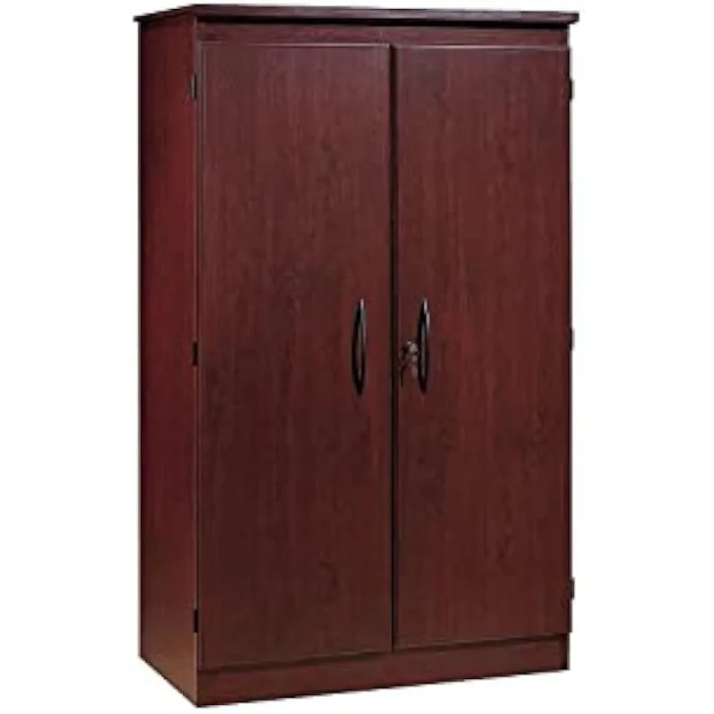 Tall 2-Door Storage Cabinet with Adjustable Shelves Royal Cherry Made in North American with Non-toxic Laminated Particleboard