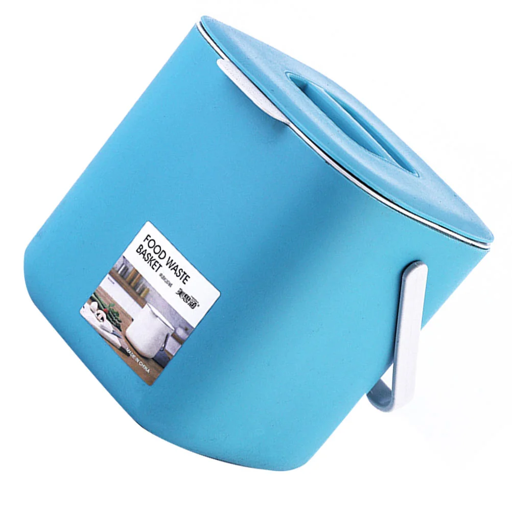 Garbage Bin Plastic Can with Handle Waste Cover Trash Desktop Container Household Covered Travel Mini Compost