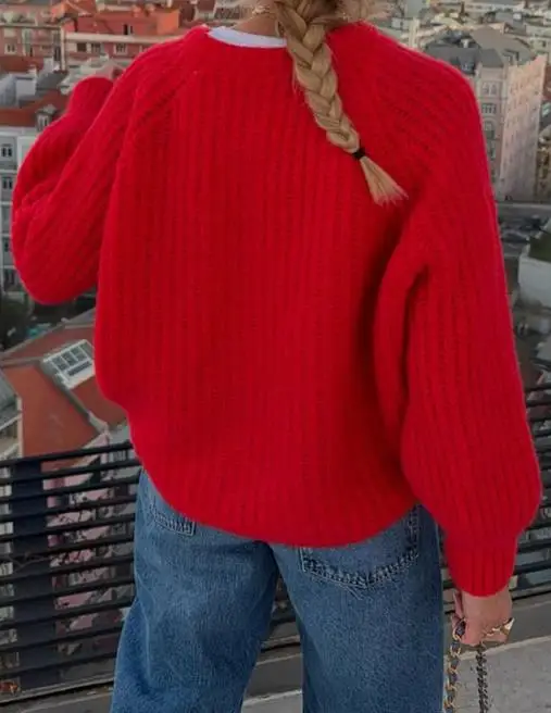 

Women's Knitted Sweater Jacket for Autumn and Winter Lazy Elegant V-Neck Button Up Long Sleeved Knitted Women's Sweater Jacket