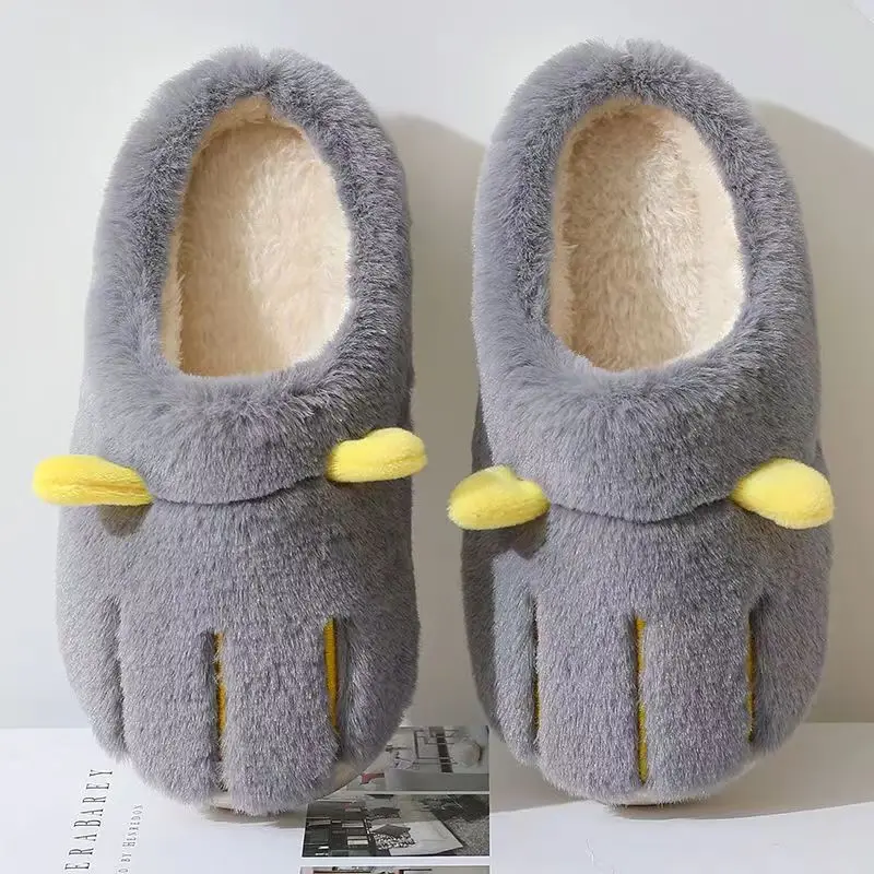 Autumn and Winter Warm Thick-soled Boys Girls Simple Soft-soled Non-slip Indoor and Outdoor Warm Cotton Slippers Cute Slippers