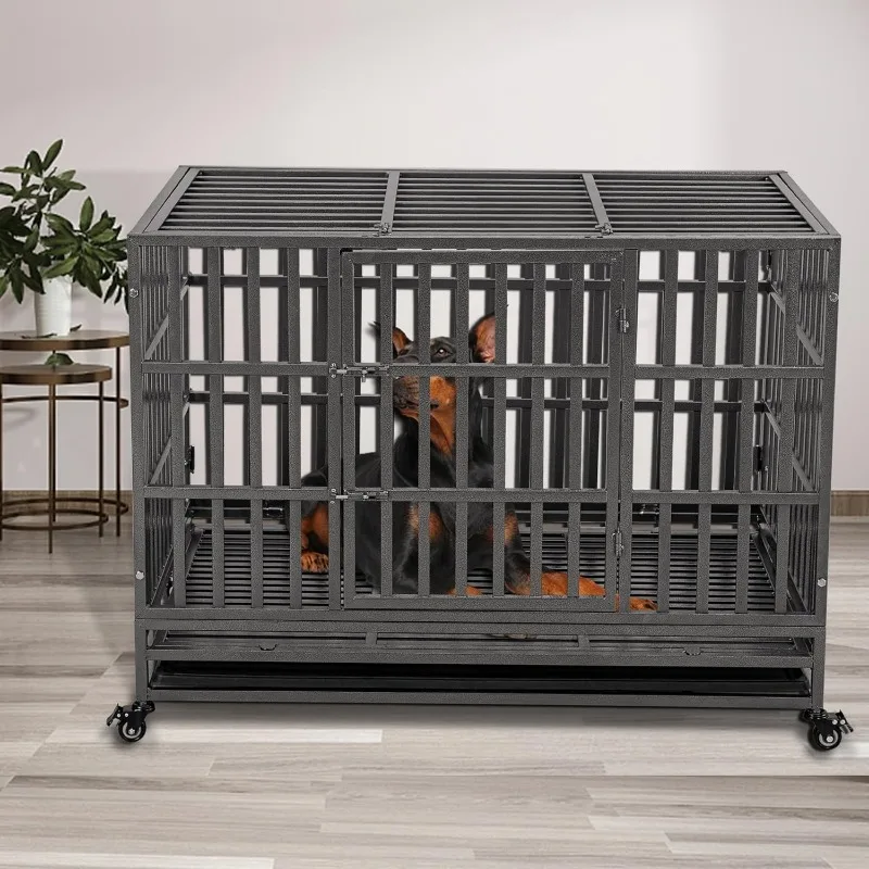 48 inch Heavy Duty Indestructible Dog Crate -  Extra Large XL XXL Size，home.