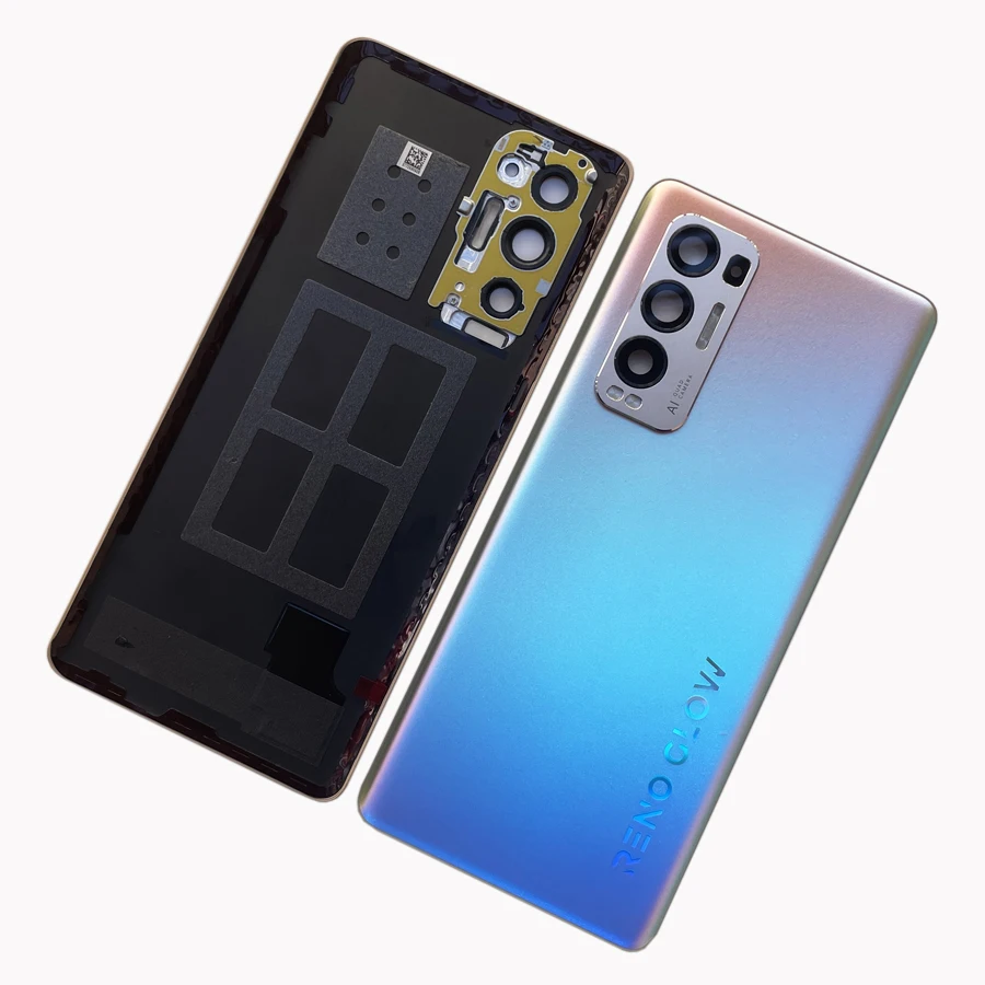 A+++ New Glass For OPPO Find X3 Neo 5G CPH2207 Back Battery Cover Door Rear Case With Camera Glass Lens Repair Replacement