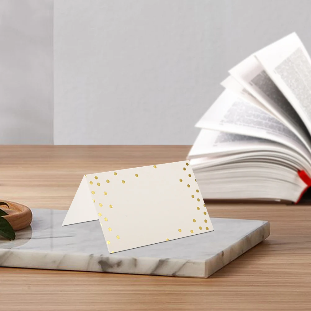 

100pcs Tented Place Name Wedding Table Sign Cards Blank Paper Name Tents For Banquet Seating Greeting Cards Table Setting