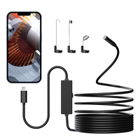 for Dearsee 8mm Single Lens Endoscope Camera with 8 LEDs Hard Cable 10m Waterproof IP67 Industrial Endoscope for iphone
