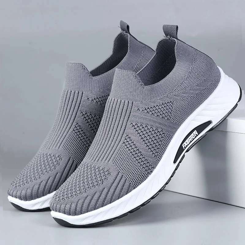Men's Comfortable Casual Dad Shoes Middle-Aged Tennis Footwear for One Foot Elderly Walking Shoes Soft Mesh Breathable Upper
