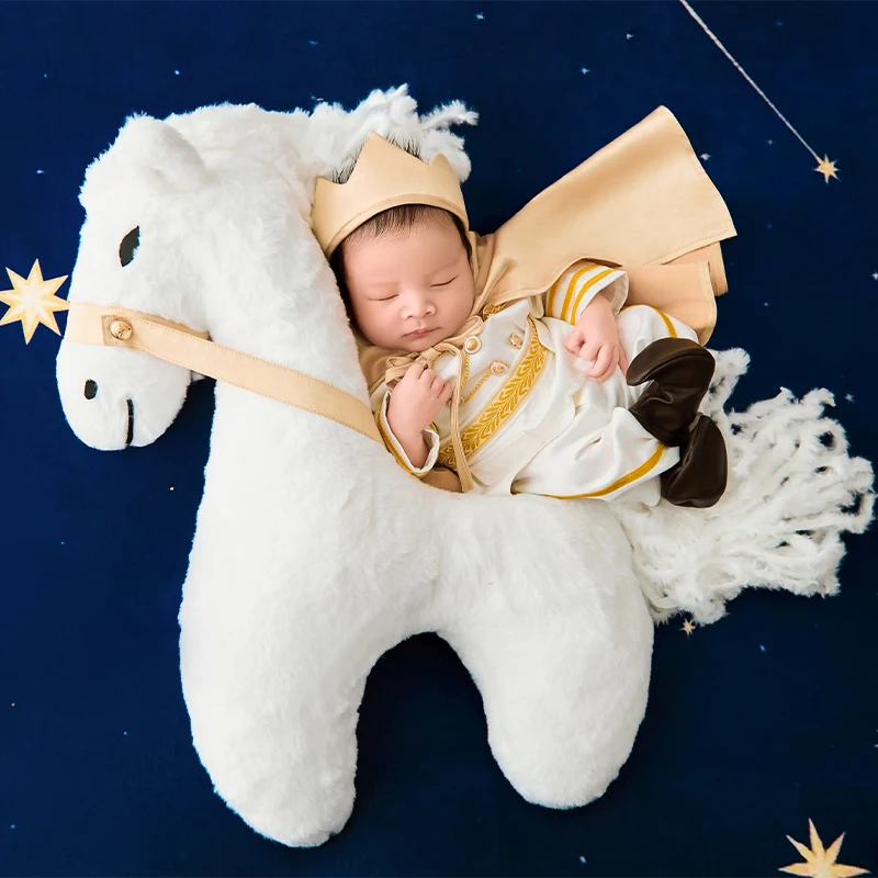 Accesorios de fotografía recién nacido de muñeca unicornio, conjunto de vestido de princesa para niña, traje de caballero para bebé, disfraces de fotografía de estudio para bebés
