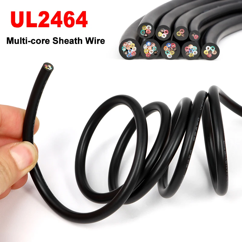 1/2/5/10M Multi-core Sheathed Wire UL2464 2 3 4 5 6 7 8 9 10Cores Insulated Channel Audio Line Copper Cable Signal Control Wires