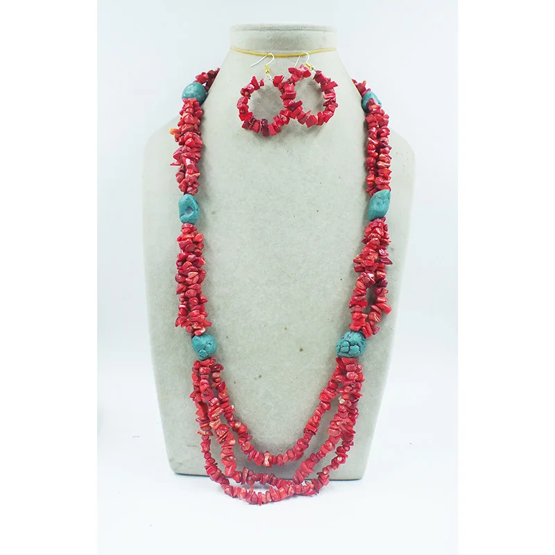 Natural irregular coral necklace. Classic Women's Party Jewelry
