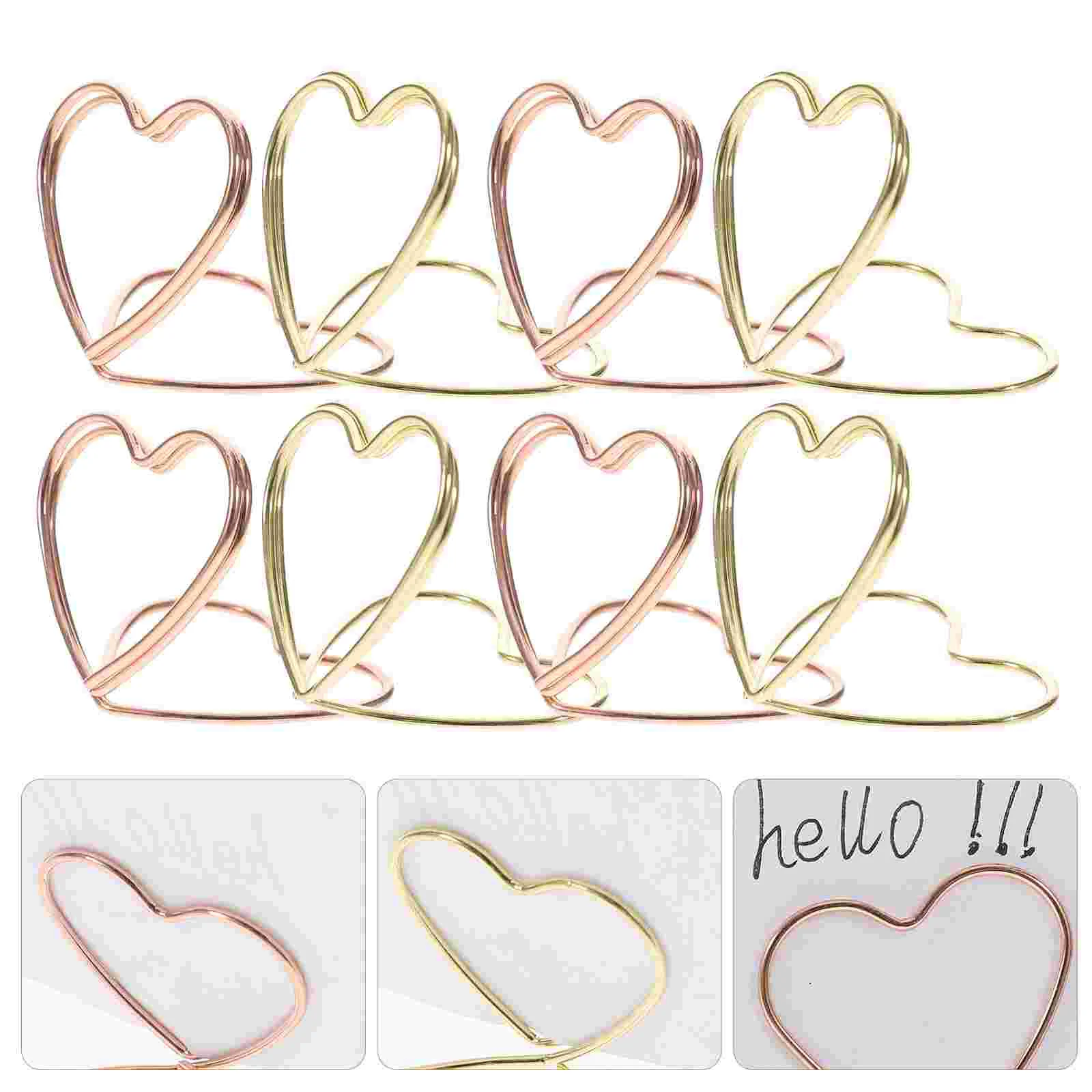 24 Pcs Decorative Bills Clamp Shaped Paper Clip Folders Small Iron Clips Table Number Picture Stands Plating Alloy Office