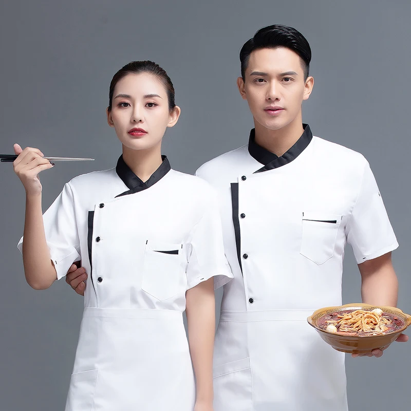 Chef สำหรับผู้ชายผู้หญิงโลโก้ Restaurante ส่วนบุคคล Cook เสื้อผ้าเสื้อแขนเสื้อ Works ออกแบบพิมพ์รูปแบบ