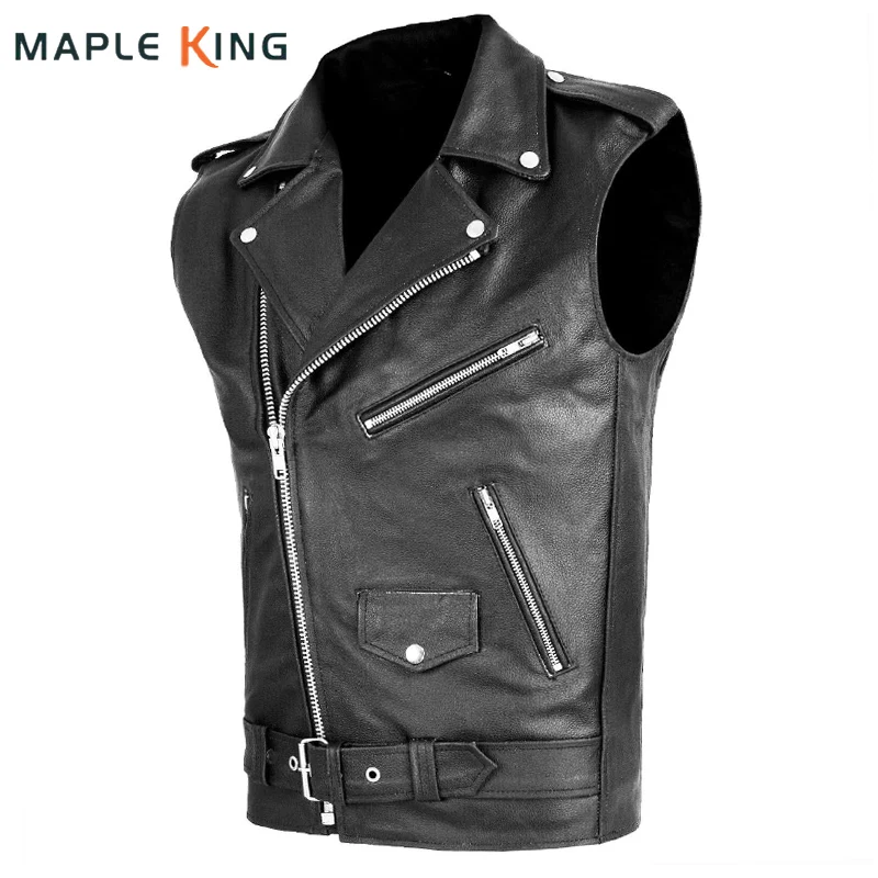 Mens Vest Steampunk Homme PU Leather Motorcycle Sleeveless Waistcoat Jacket Vintage Multiple Zippers Victorian Gothic Men Vests