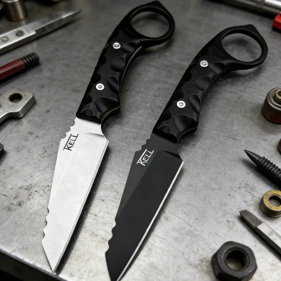 

T.Kell Tail Ring Straight Knife 7Cr13Mov Blade Nylon Fiber Handle High Hardness Sharp Camping Portable Knife Fishing Knife