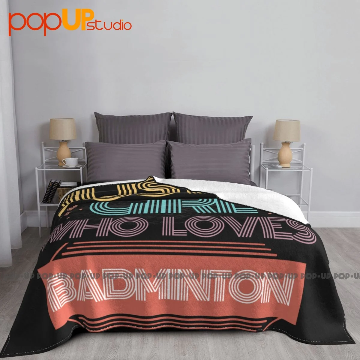 Racket Ball Just A Girl Who Loves Badminton P-326 Blanket Shaggy Fashion Super Soft Bedding Throws Home Decotation