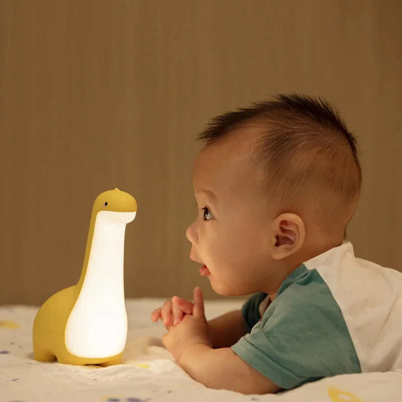 Dinosaur Night Light Cute Children\'s Night Light Eye Protection Bedside Timing Lamp USB Charging Room Decoration Children\'s Gift