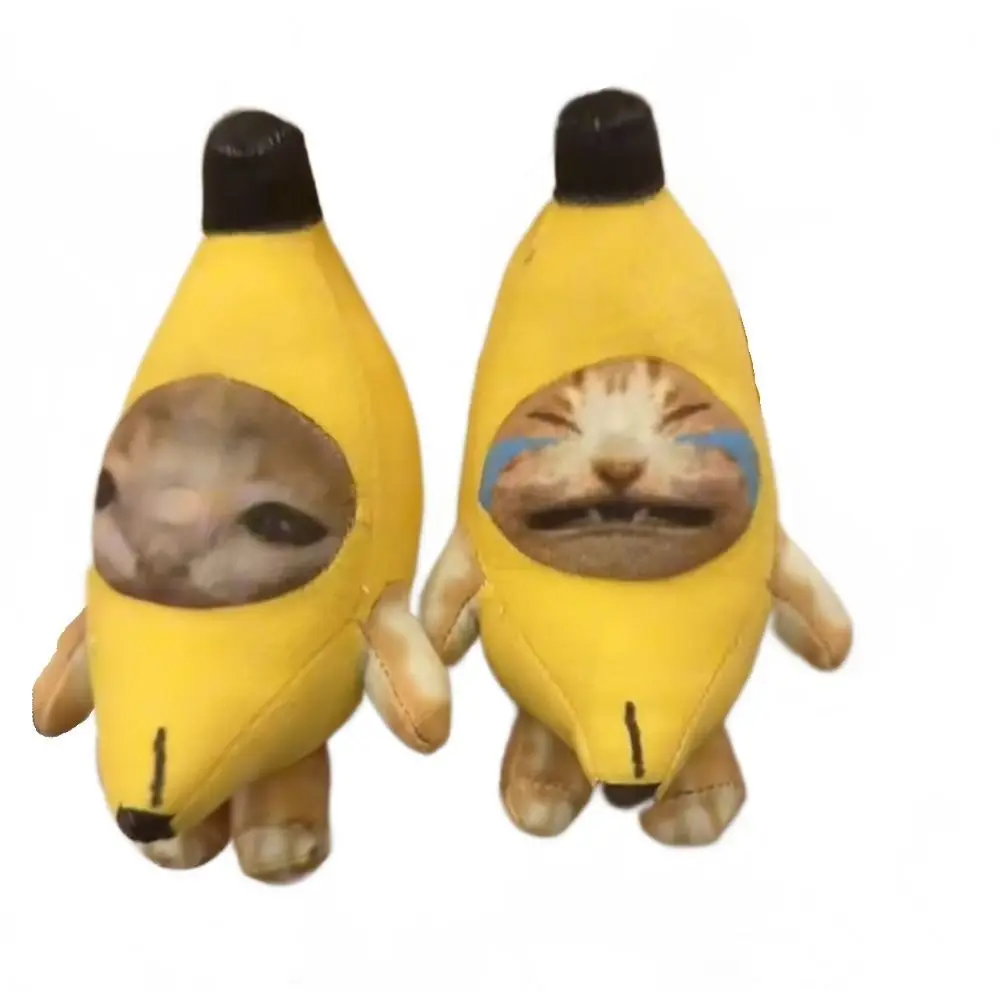 Banana Cat Doll Pendant Keychain Crying Happy Banana Cat