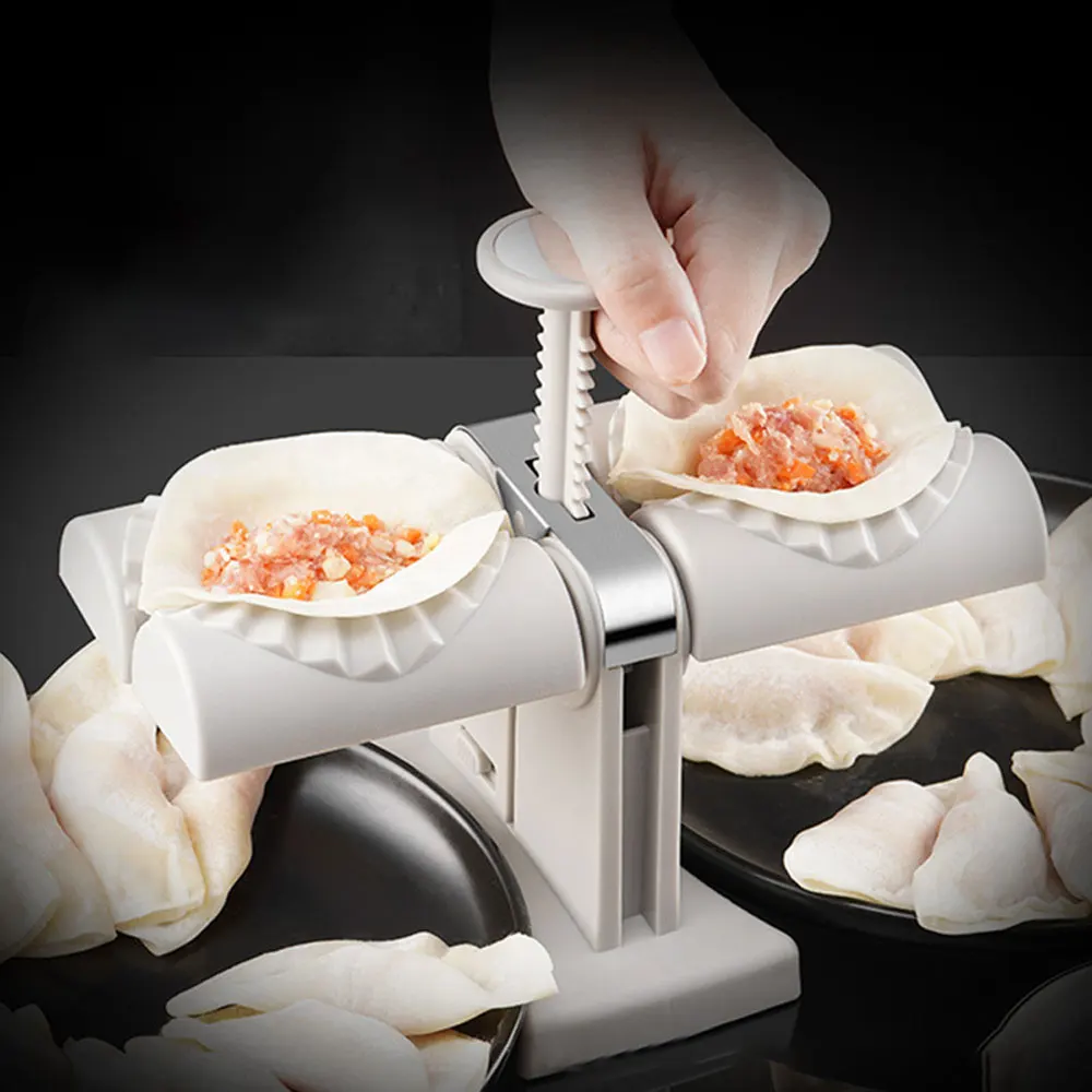 Household Double Head Dumpling Maker Mould Automatic Dumpling Making Artifact Small Dumpling Machine Kitchen Tools